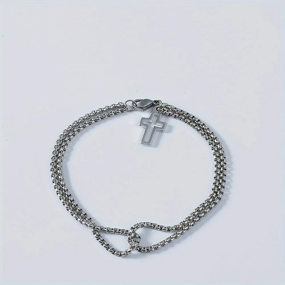 Titan Titanium Cross Men's Bracelet