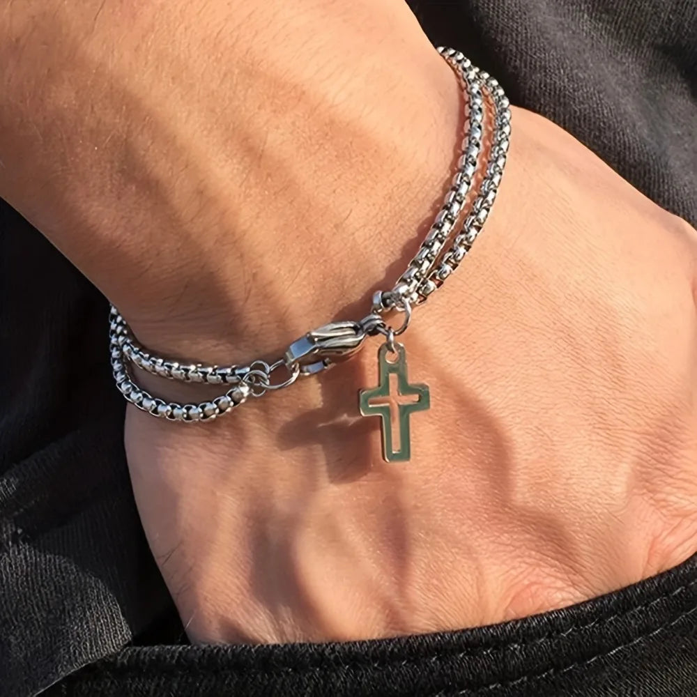 Titan Titanium Cross Men's Bracelet